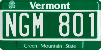 VT license plate NGM801