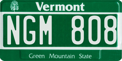 VT license plate NGM808