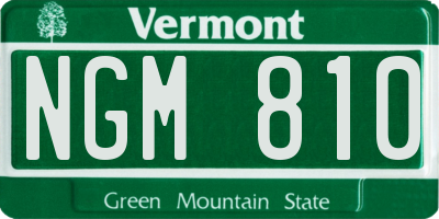VT license plate NGM810