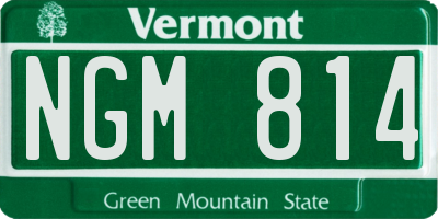 VT license plate NGM814