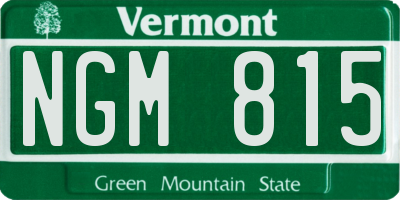 VT license plate NGM815