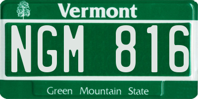 VT license plate NGM816