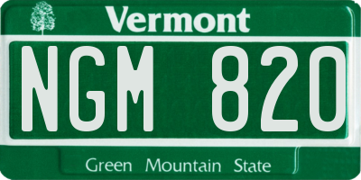 VT license plate NGM820