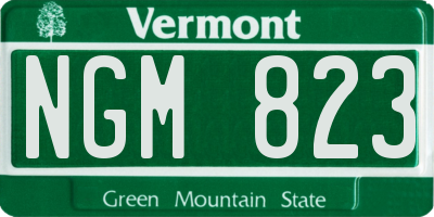 VT license plate NGM823