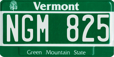 VT license plate NGM825