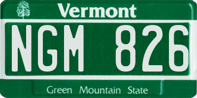 VT license plate NGM826