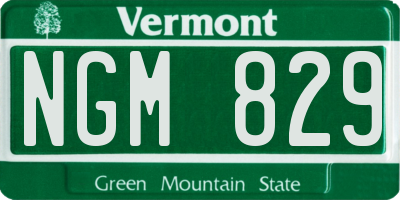 VT license plate NGM829