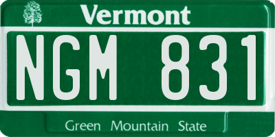 VT license plate NGM831
