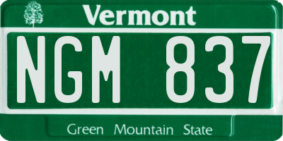VT license plate NGM837