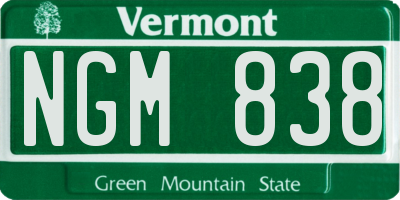 VT license plate NGM838