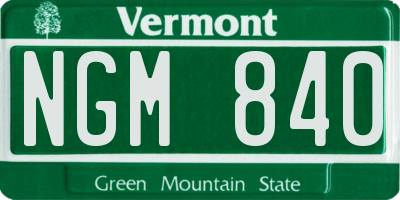 VT license plate NGM840