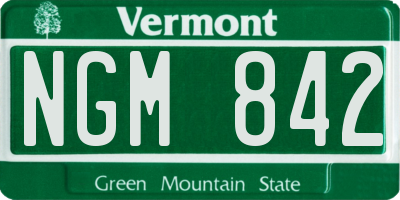 VT license plate NGM842