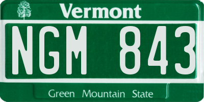 VT license plate NGM843