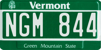 VT license plate NGM844