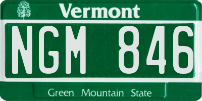 VT license plate NGM846