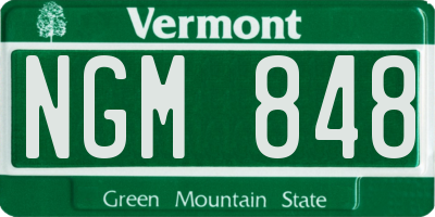 VT license plate NGM848