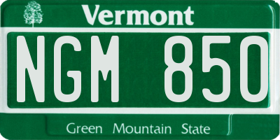 VT license plate NGM850