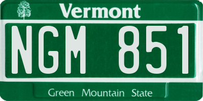 VT license plate NGM851