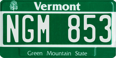 VT license plate NGM853