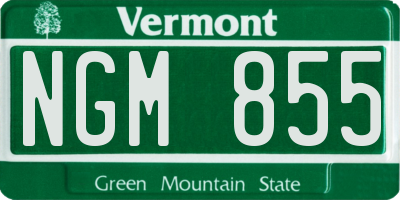 VT license plate NGM855
