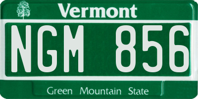 VT license plate NGM856