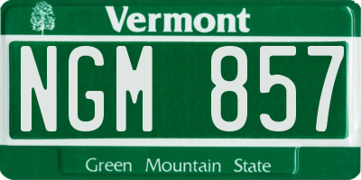 VT license plate NGM857