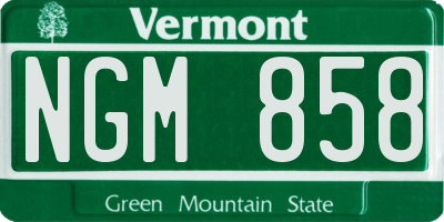 VT license plate NGM858