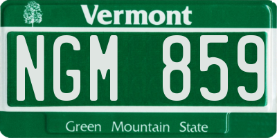 VT license plate NGM859