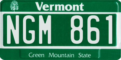 VT license plate NGM861