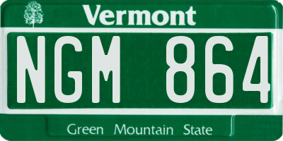 VT license plate NGM864