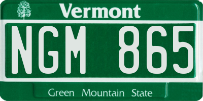 VT license plate NGM865