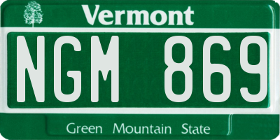 VT license plate NGM869