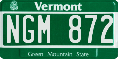 VT license plate NGM872