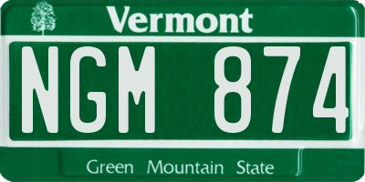 VT license plate NGM874