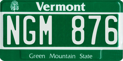 VT license plate NGM876
