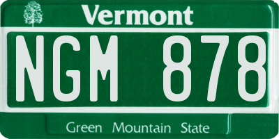 VT license plate NGM878