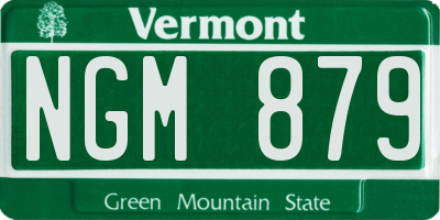 VT license plate NGM879