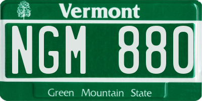 VT license plate NGM880