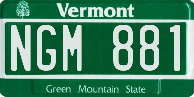 VT license plate NGM881