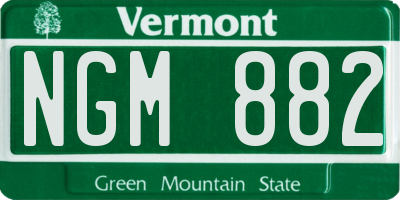 VT license plate NGM882