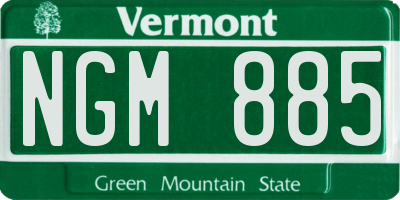 VT license plate NGM885