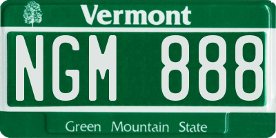 VT license plate NGM888