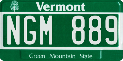 VT license plate NGM889