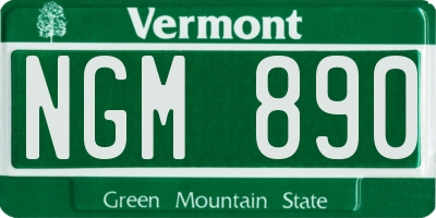 VT license plate NGM890