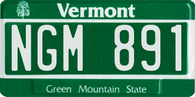 VT license plate NGM891