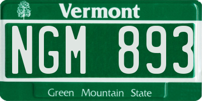 VT license plate NGM893