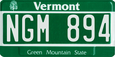 VT license plate NGM894