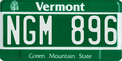 VT license plate NGM896