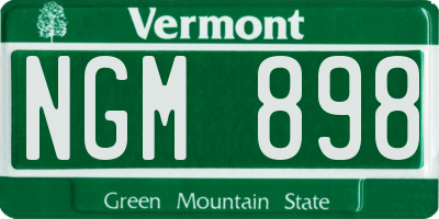VT license plate NGM898