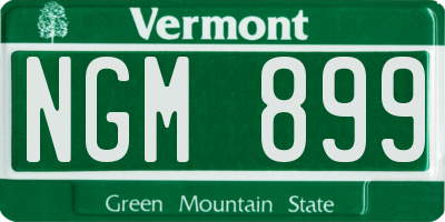 VT license plate NGM899